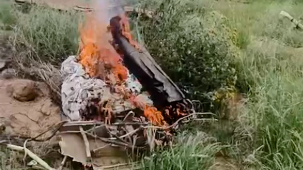 IAF's Jaguar fighter jet crashes near Churu in Rajasthan on 9 July (photo: PTI)