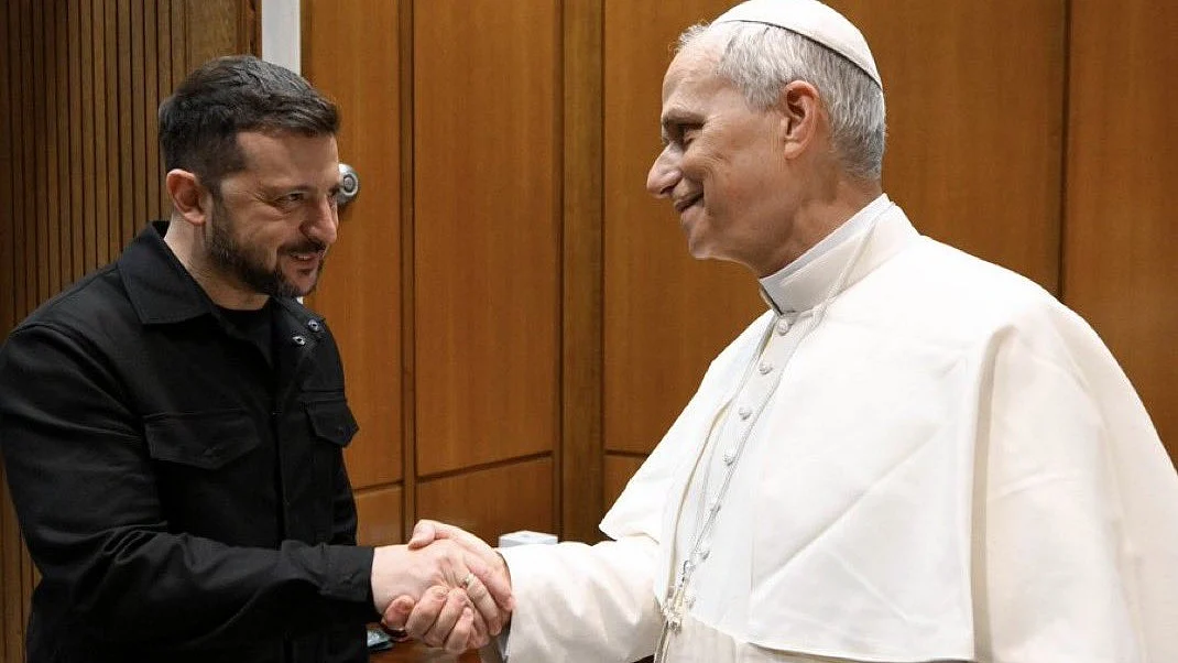Ukraine’s president Volodymyr Zelenskyy meets the Pope Leo XIV