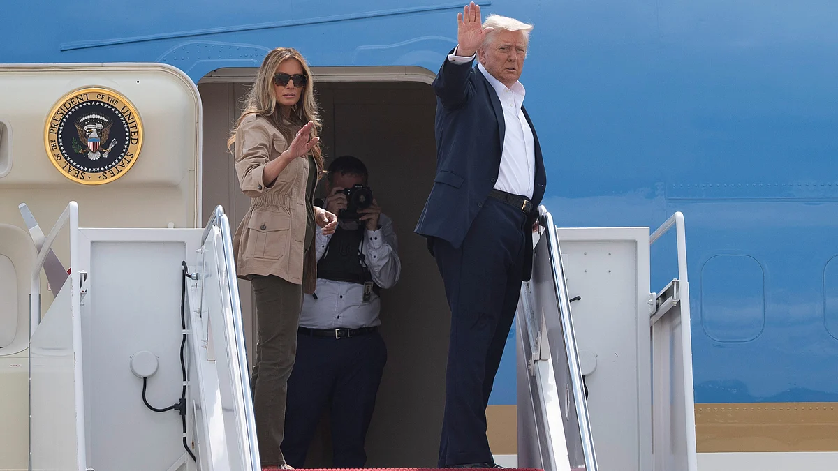 Trump and first lady Melania Trump board Air Force One at Joint Base Andrews (photo: AP/PTI)