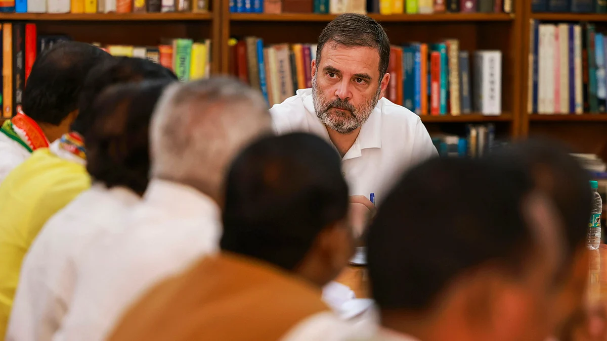 Rahul Gandhi during an interaction with tribal leaders in New Delhi (photo: PTI)