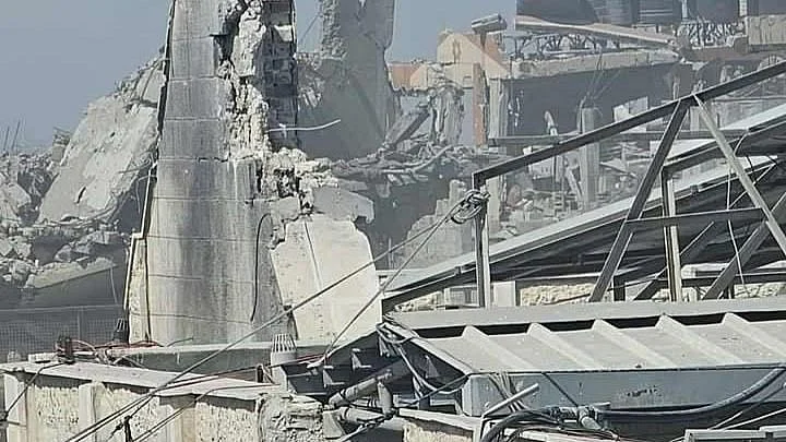 The bombarded Holy Family Church, the only Catholic Christian temple in Gaza