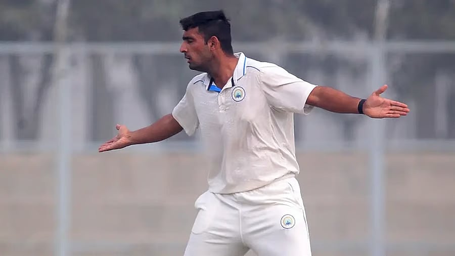 Haryana quickie Anshul Kamboj (photo: @BCCIdomestic/X)