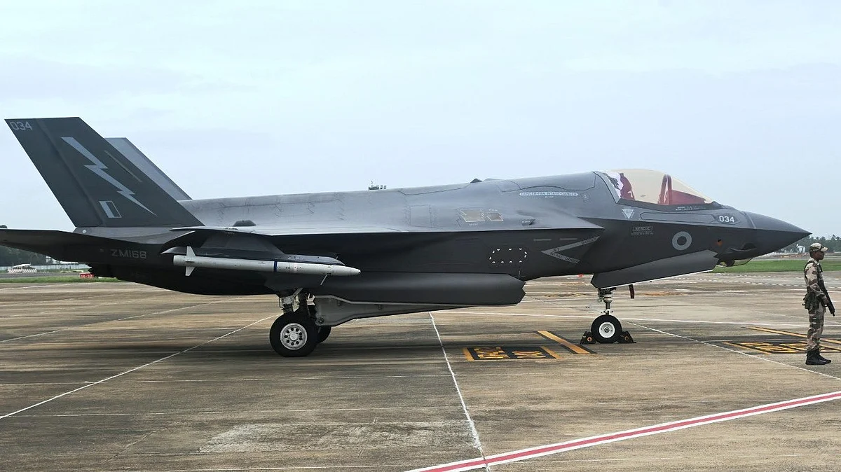 British F-35B has remained grounded in India
 (photo courtesy: @mayankcdp/X)