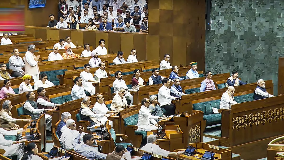 Lok Sabha proceedings during the first day of Monsoon session in New Delhi on 21 July (photo: PTI)