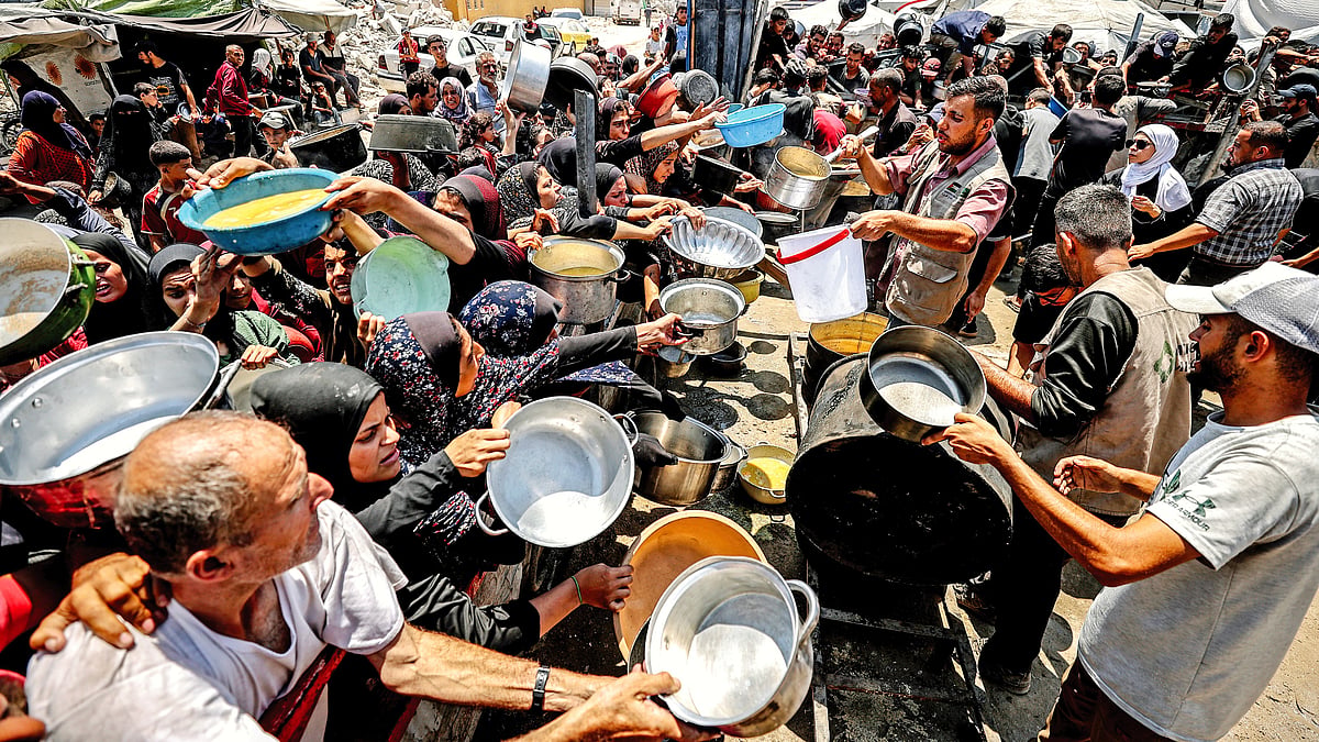 Food distributed by a charity in Gaza amid ongoing Israeli blockade and attacks.