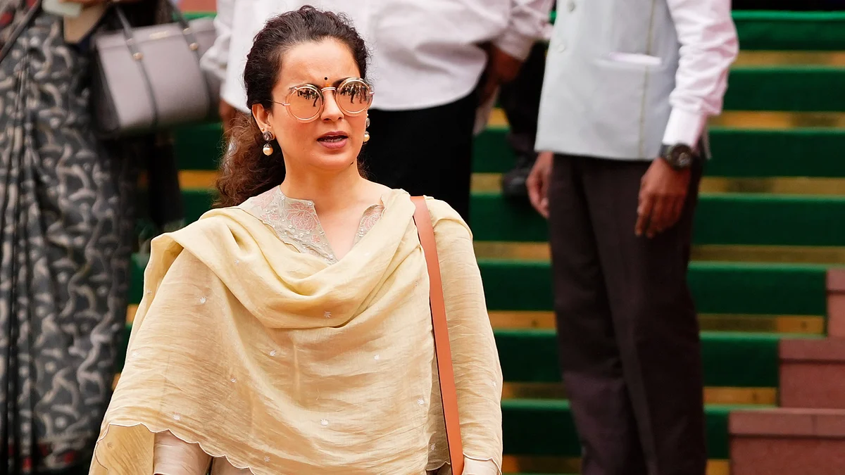 Kangana Ranaut arrives at the monsoon session of Parliament