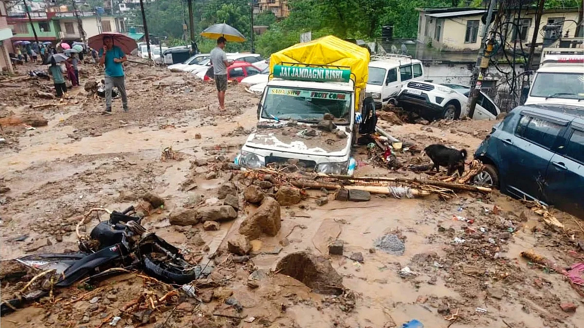 After a flash flood in Himachal Pradesh. (photo: PTI)