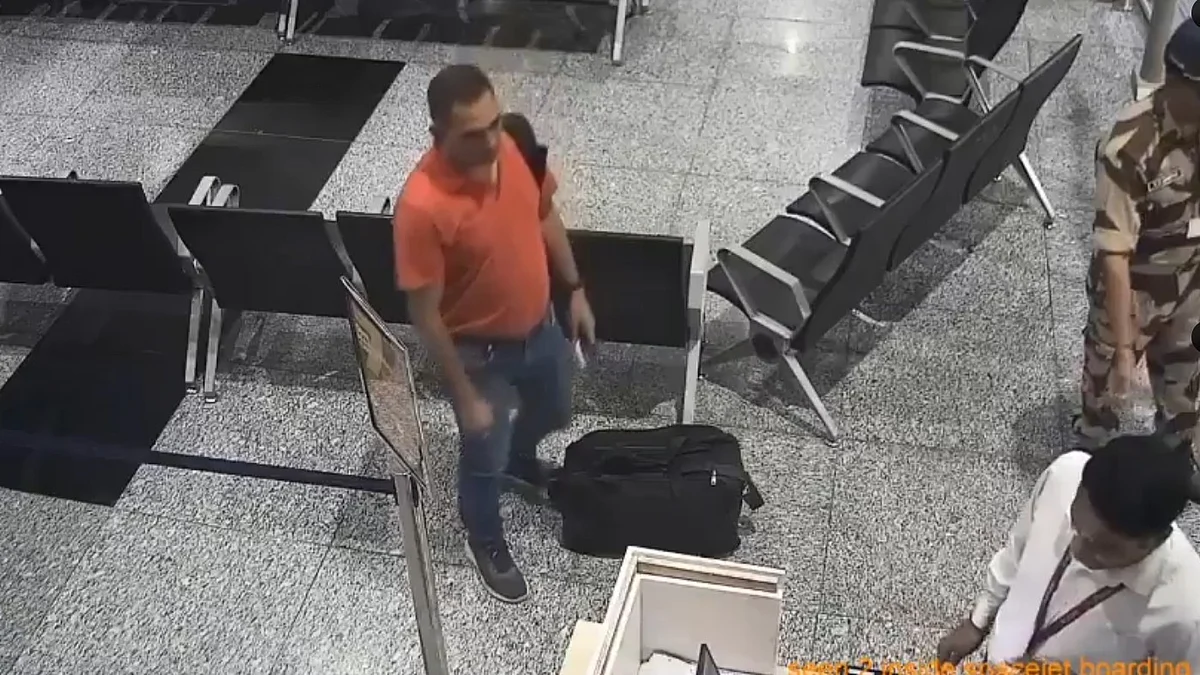 Lt Col R.K. Singh at the Srinagar airport just before the squabble 