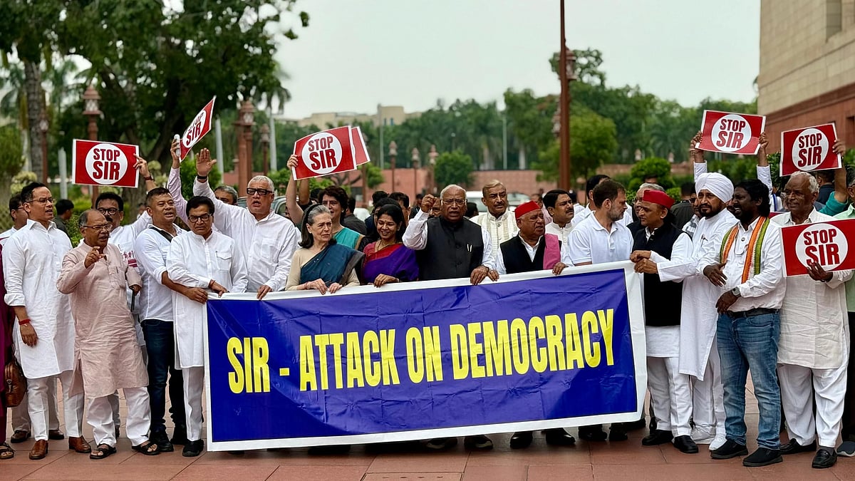 Opposition protest against Special Intensive Revision of electoral rolls in Bihar