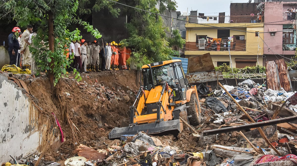 Seven killed as wall collapses in Delhi's Jaitpur amid heavy rains