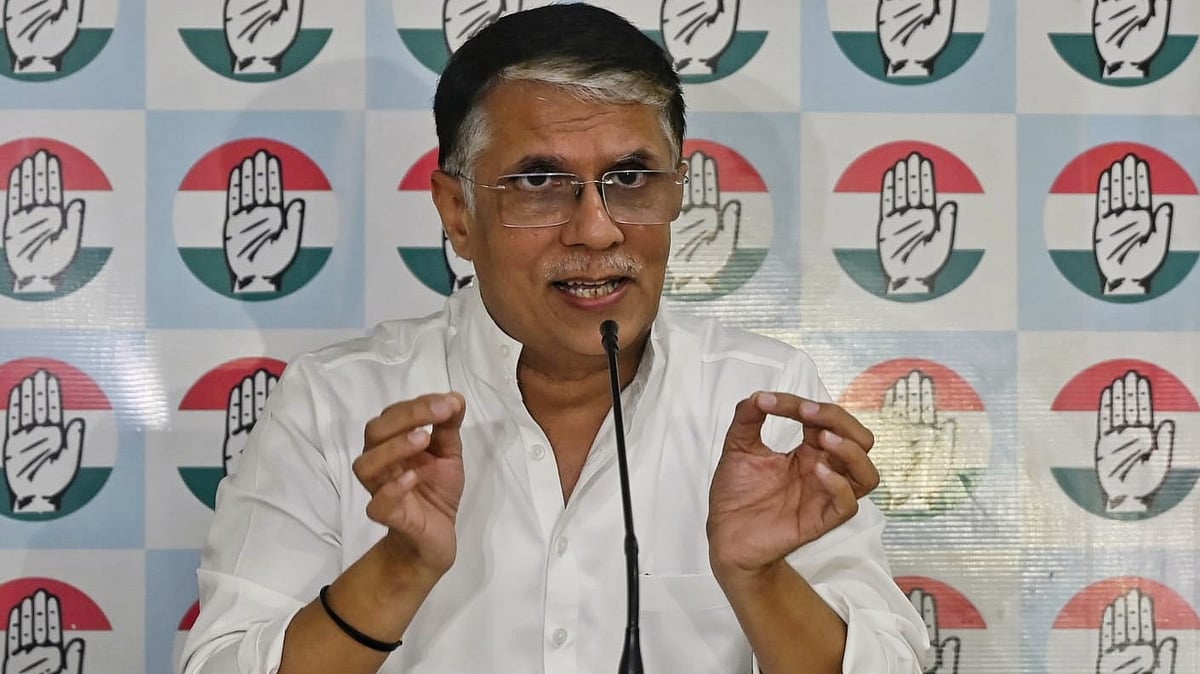 Pawan Khera at the press conference 