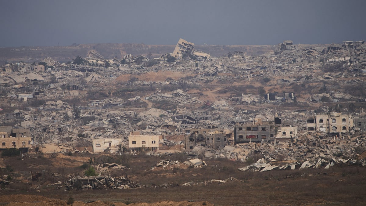 Damaged buildings in Gaza Strip 