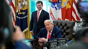 Donald Trump in the White House Oval Office