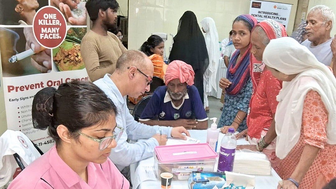 Cancer screening camp, in collaboration with the Rajiv Gandhi Cancer Institute