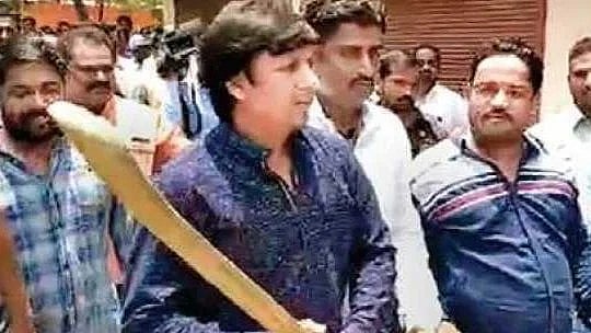 Akash Vijayvargiya in 2019, armed with his cricket bat