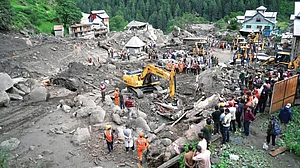 Rescue operations in Chasoti village in Jammu & Kashmir, 15 August 2025