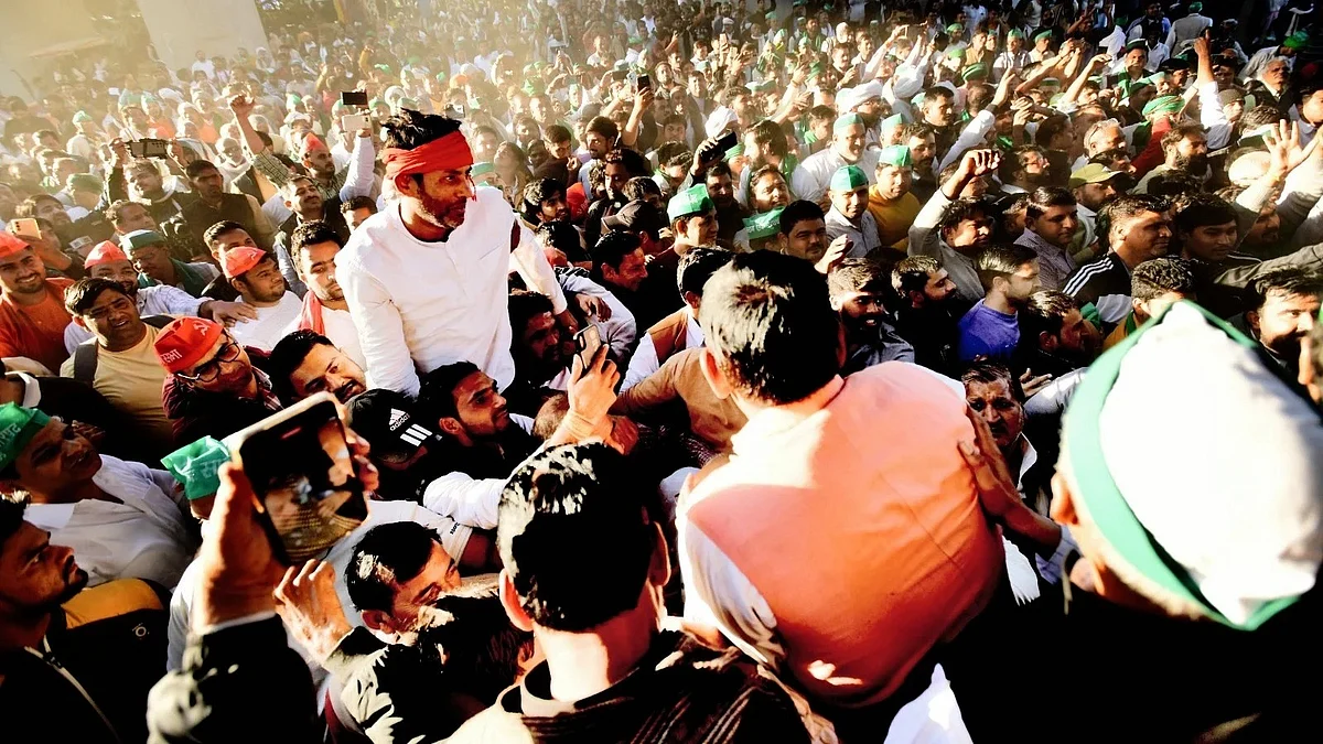 Representative image of farmers during a protest (photo: @KisanSabha/X)