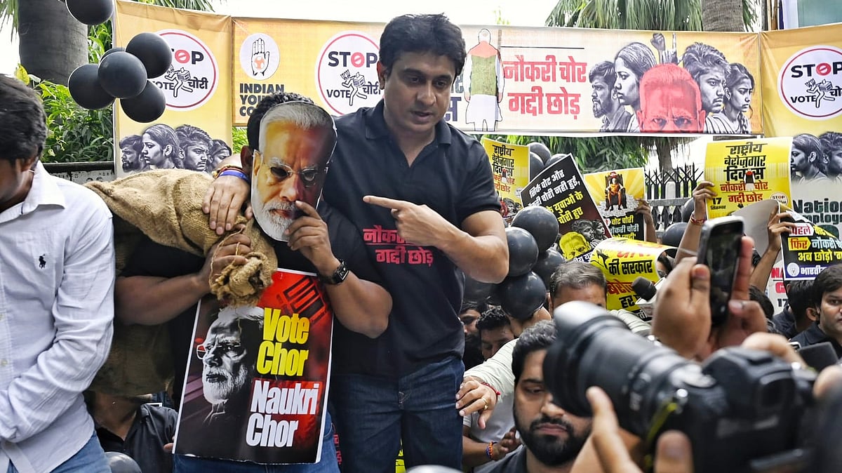 Annual 'National Unemployment Day' protest held on PM Modi's birthday