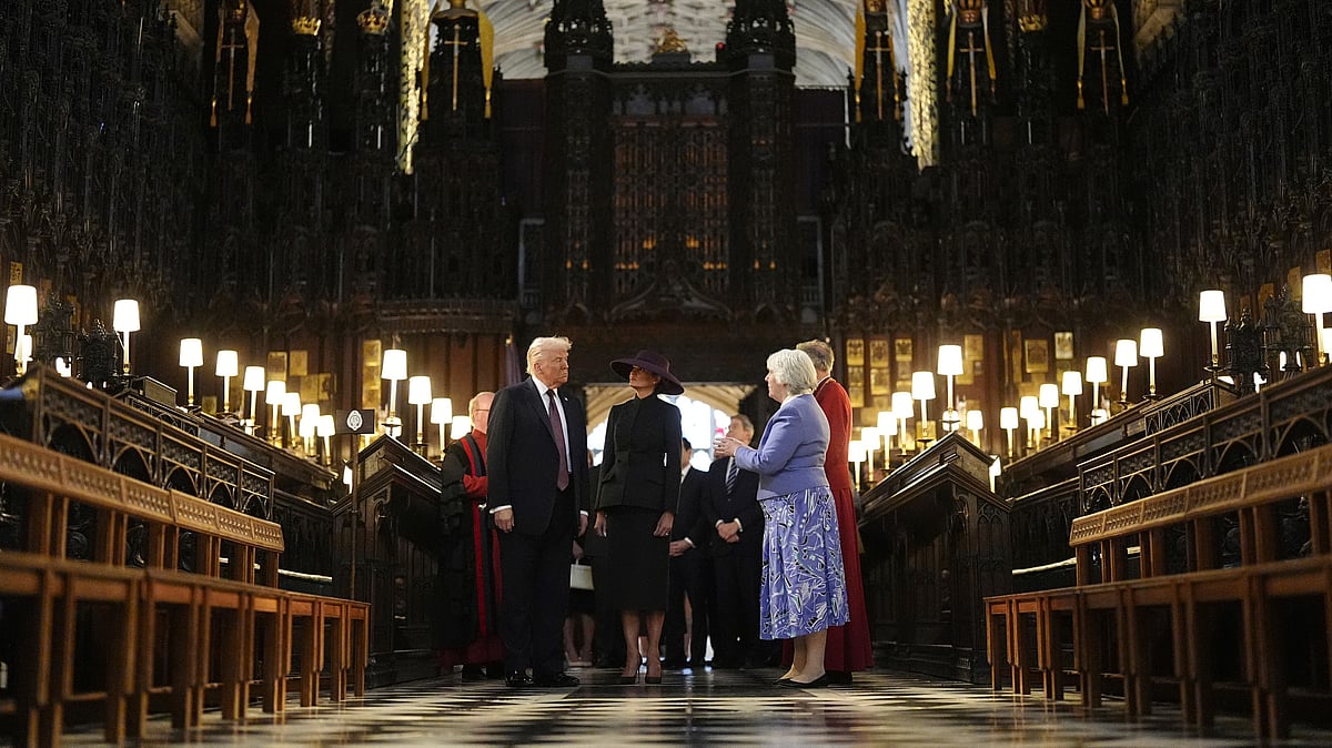 After royal pomp, Trump’s state visit turns to politics, meeting with Starmer