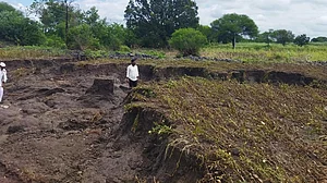 A damaged field in Dharashiv