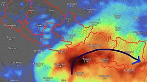 Total rain forecast for next two days in Nepal.