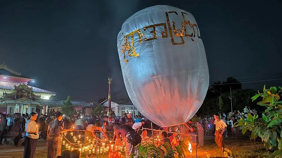 National festival underway at Chaung-U township just before the airstrike