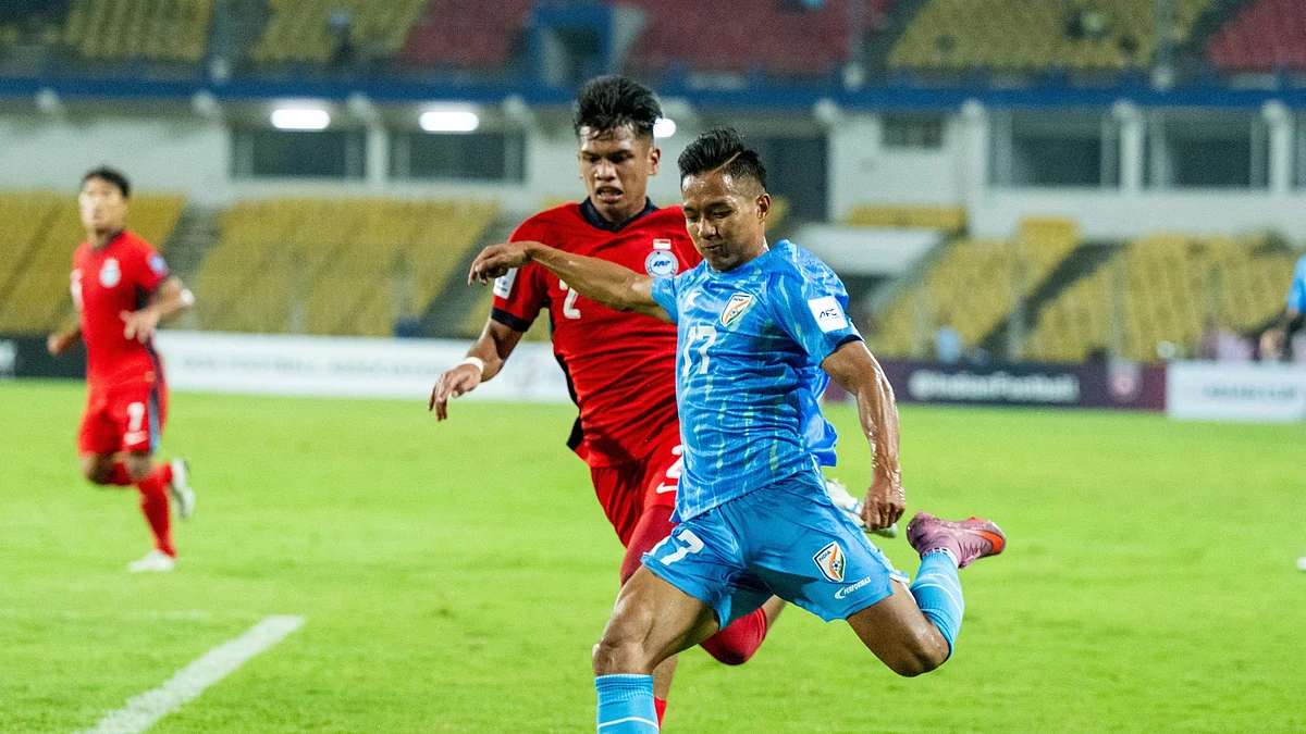 Singapore rallied from a one-goal deficit to pip India 2-1 in Goa on Tuesday