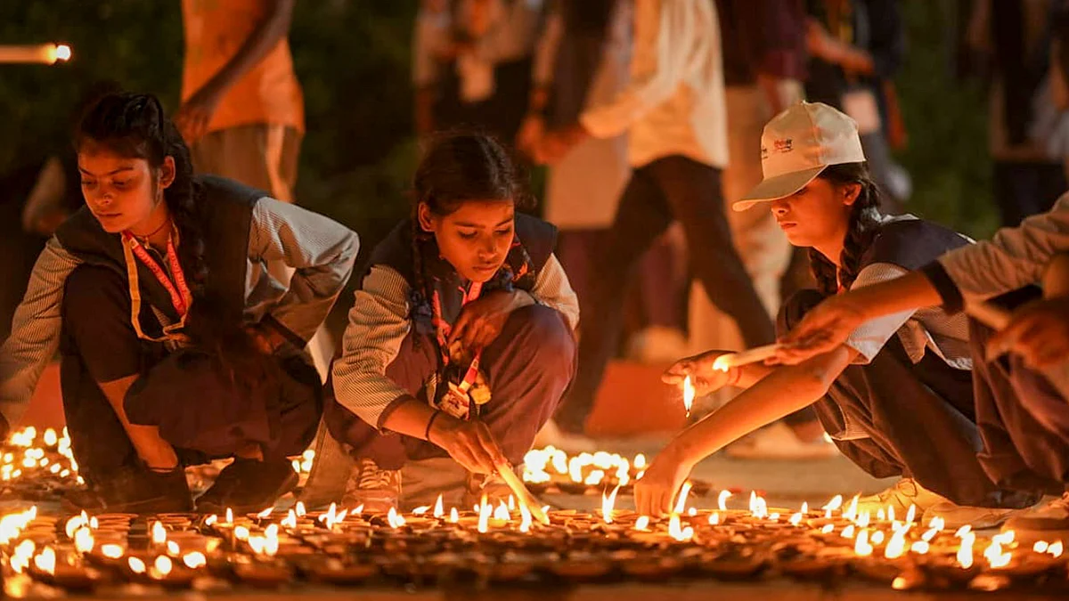 Deepotsav at Ayodhya, 19 Oct 2025 (photo: PTI)