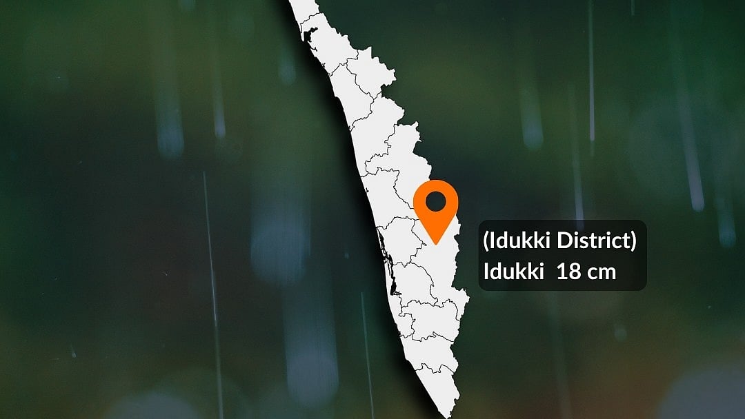 Rainfall in Idukki over the past 24 hours (in cm).