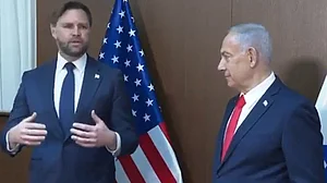 J.D. Vance with Israeli Prime Minister Benjamin Netanyahu.