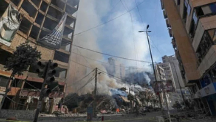 An Israeli airstrike in southern Lebanon.