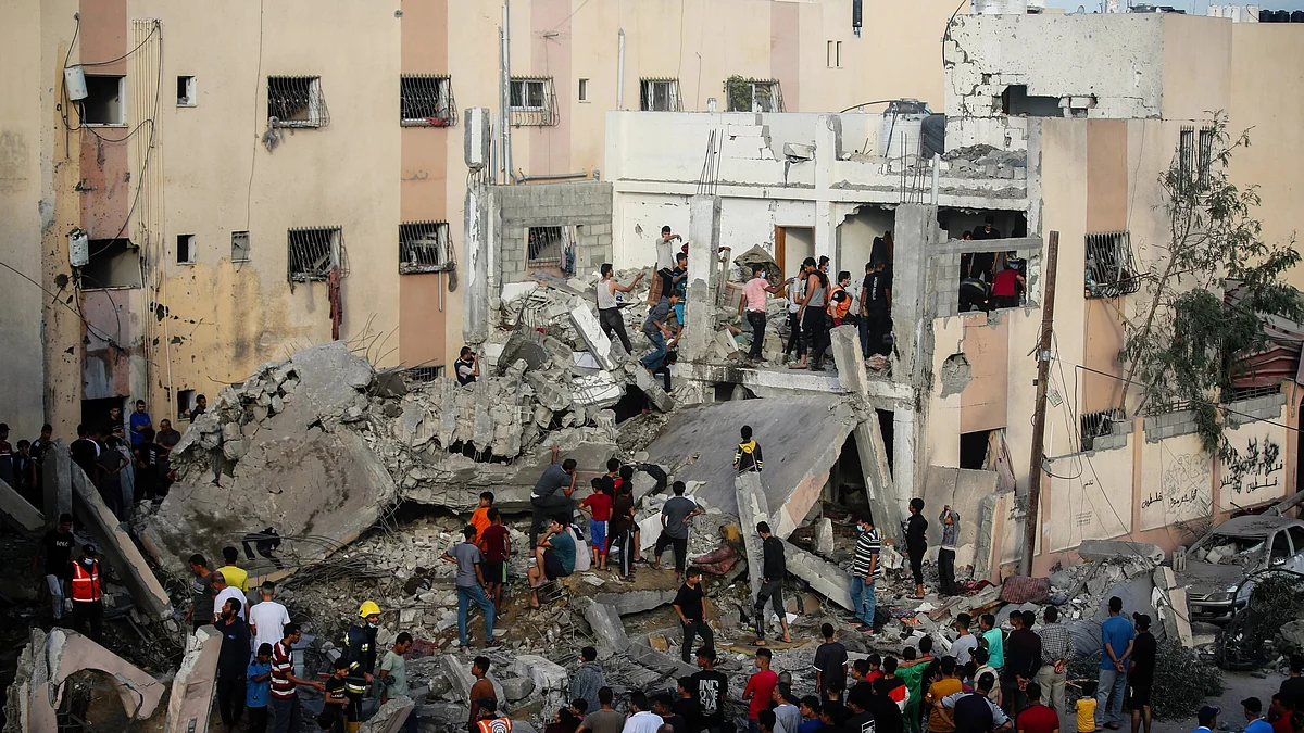 Efforts to retrieve the bodies faced challenges because of the massive destruction in Gaza (Getty)