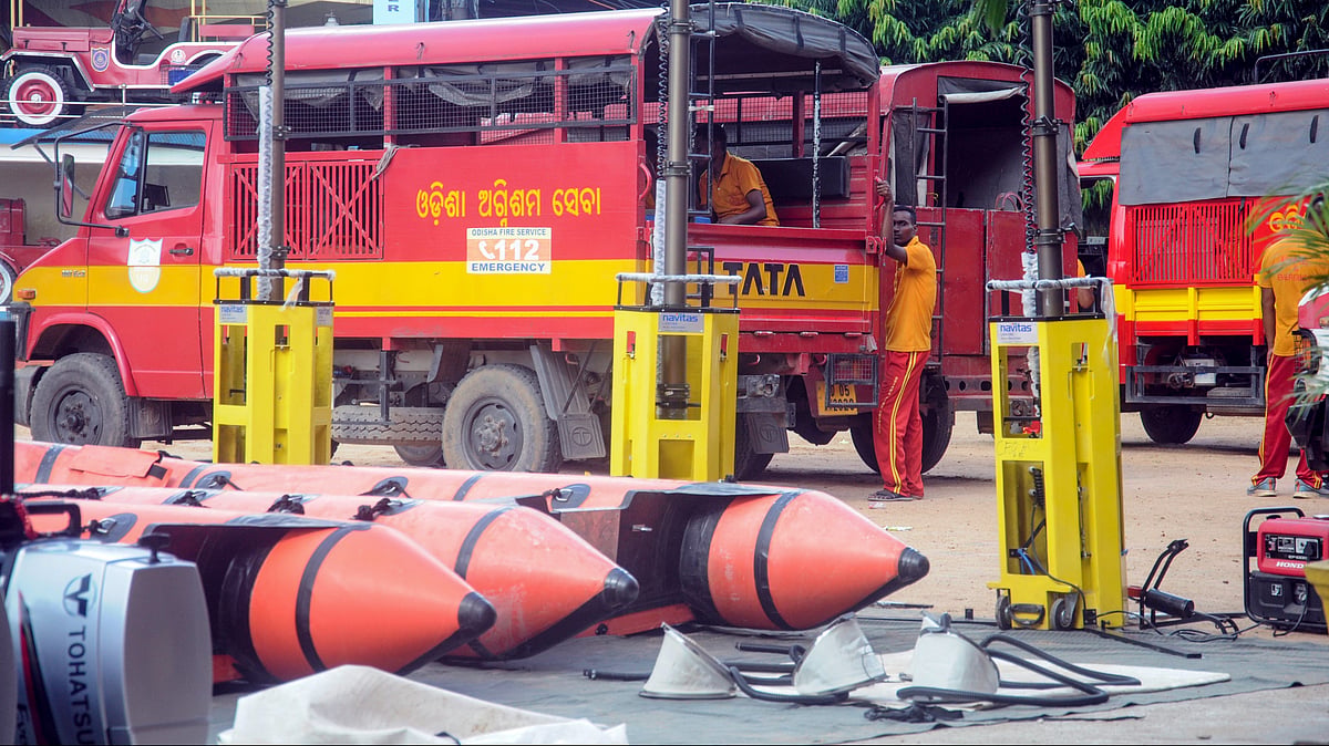 Rescue teams gear up in Bhubaneswar ahead of Cyclone Montha’s landfall on 27 October.