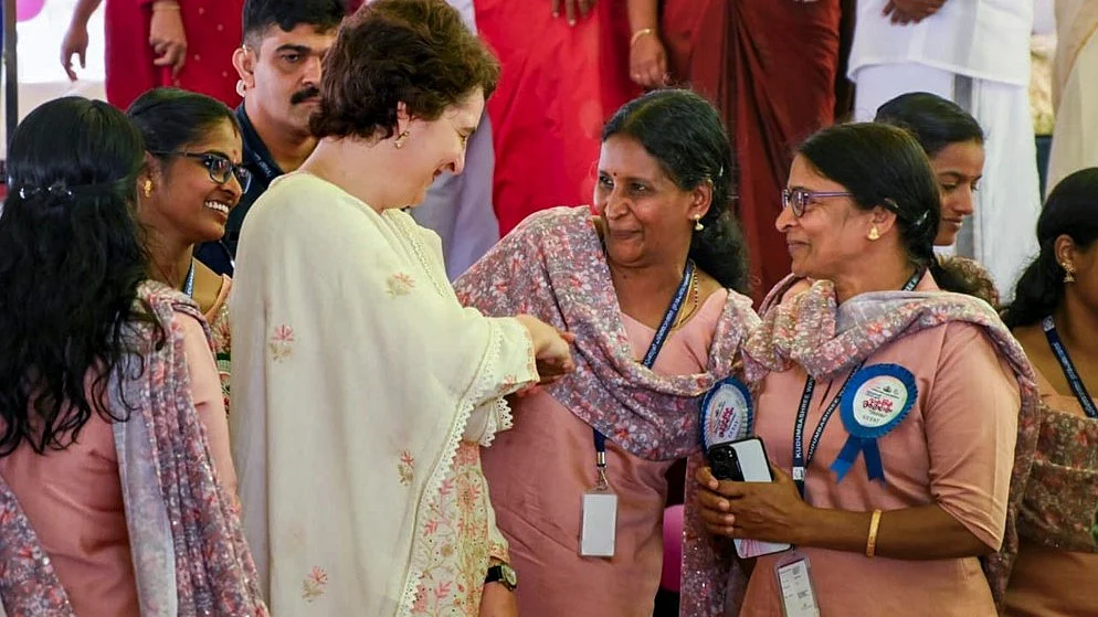 Priyanka Gandhi Vadra at the inauguration of Kudumbasree annual celebration in Wayanad.