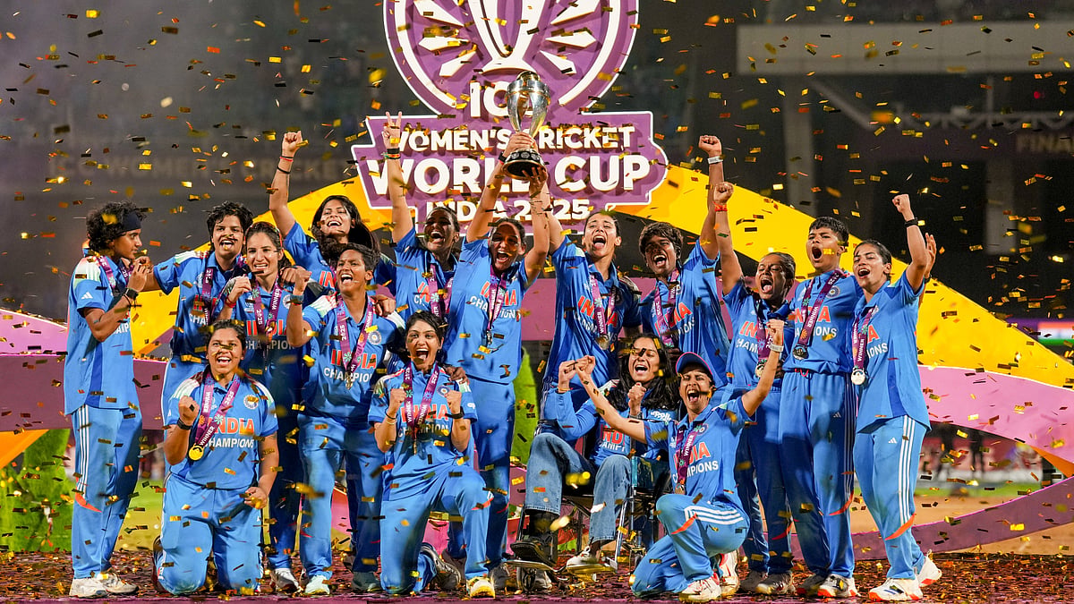 Team India celebrate their maiden ICC Women’s World Cup triumph in Navi Mumbai.