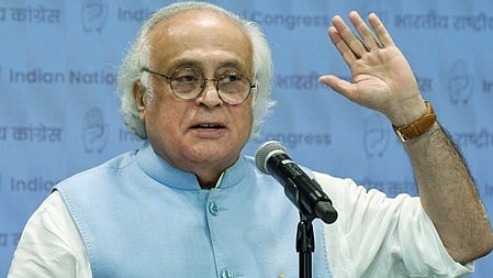 Jairam Ramesh addresses a press conference in New Delhi.