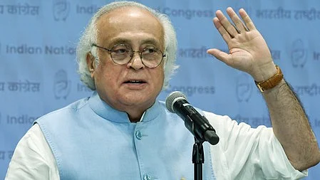 Jairam Ramesh addresses a press conference in New Delhi.