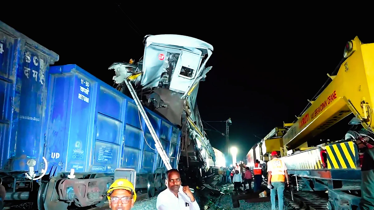 The wreckage being shifted from the site
