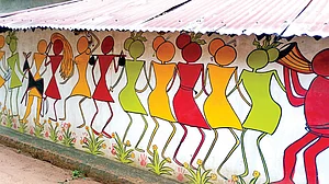 In Birbhum, forests bloom on Santal walls