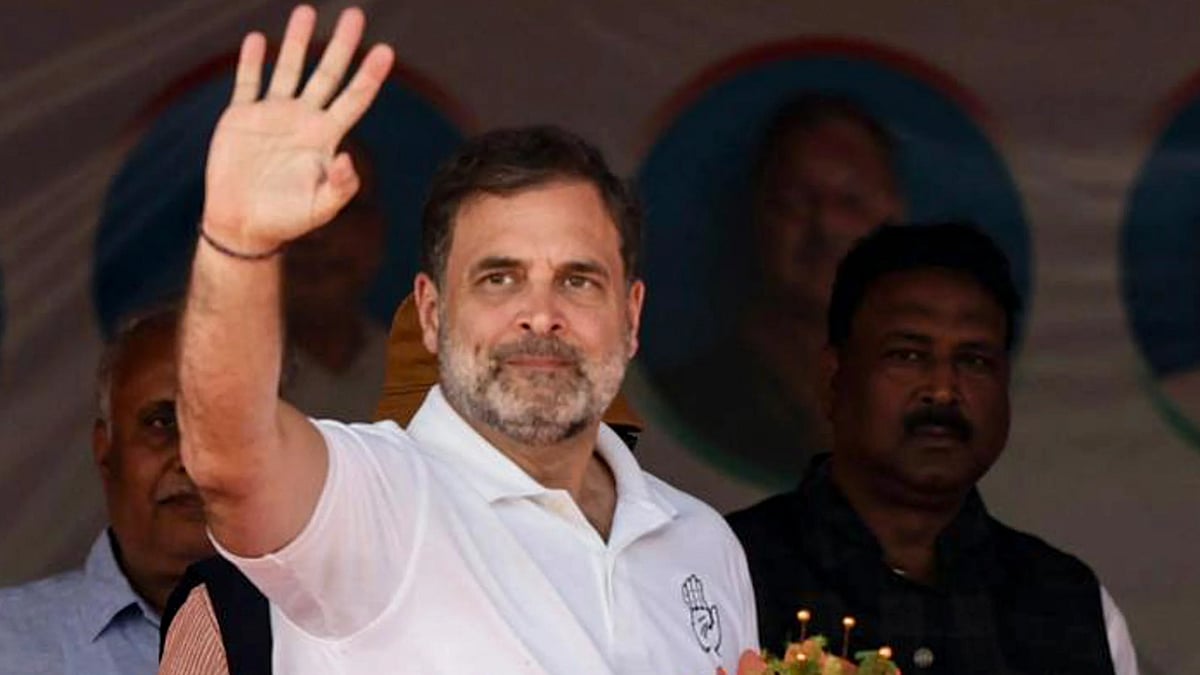 Rahul Gandhi during a public rally for Bihar assembly polls in Banka.