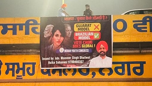 BJP election poster draws attention after featuring Brazilian model instead of local candidate.