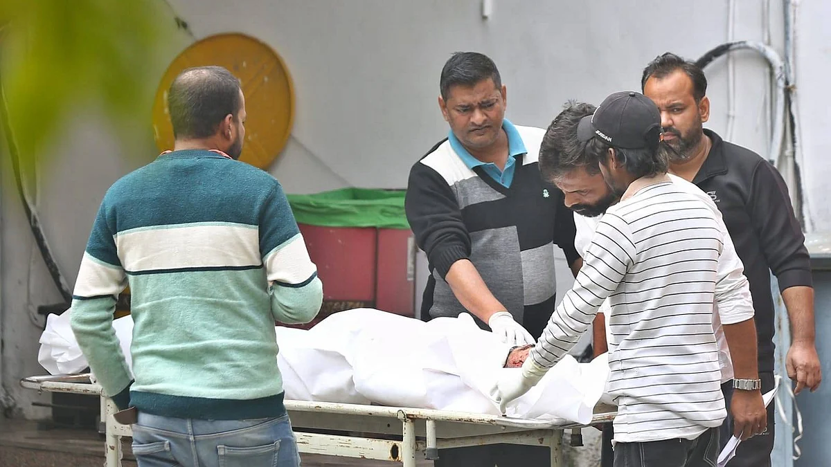 Grieving relatives of 22-year-old Pankaj Sahni from Bihar, who was a taxi driver in Delhi