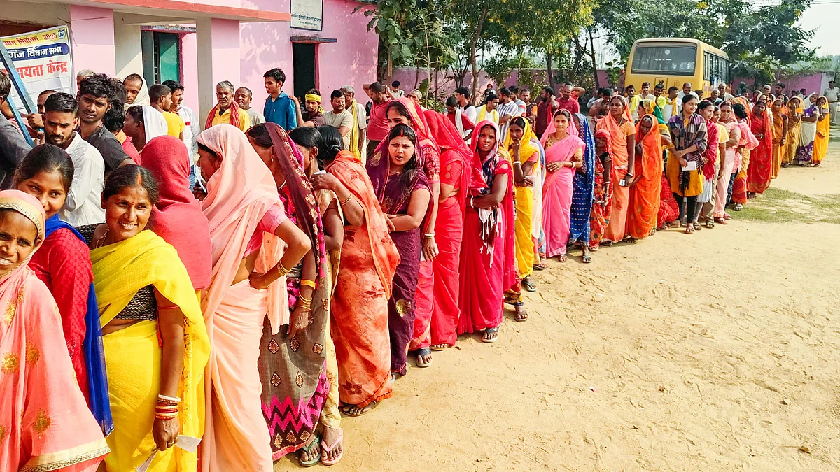 Voting during phase two of the Bihar Assembly election