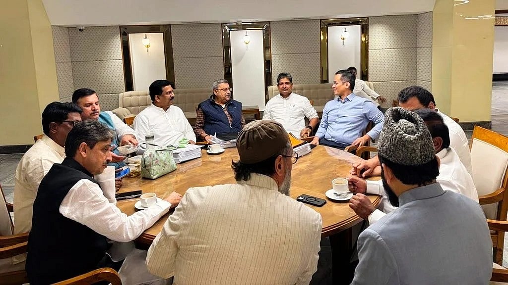 File photo of Opposition JPC MPs at a meeting to discuss Waqf Bill