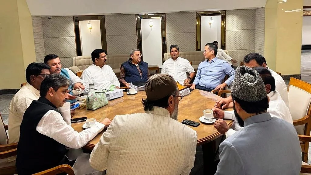 File photo of Opposition JPC MPs at a meeting to discuss Waqf Bill
