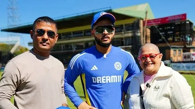 Riyan Parag (C) was handed the India cap in 2024 by father Parag Das, a former first class cricketer