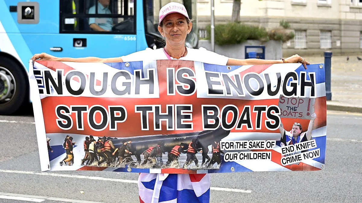 A protest against illegal immigrants in Kent, UK