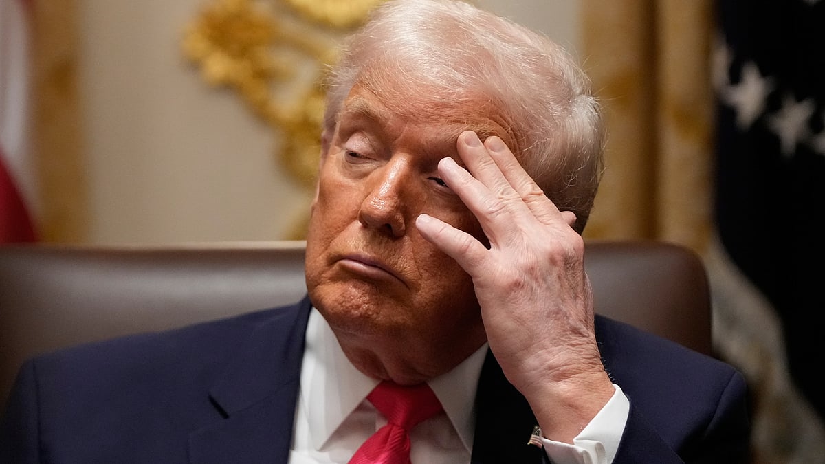 Donald Trump during a cabinet meeting at the White House.