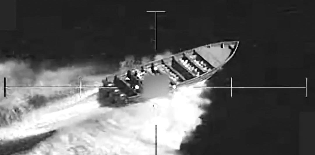 A narco boat hit by US military