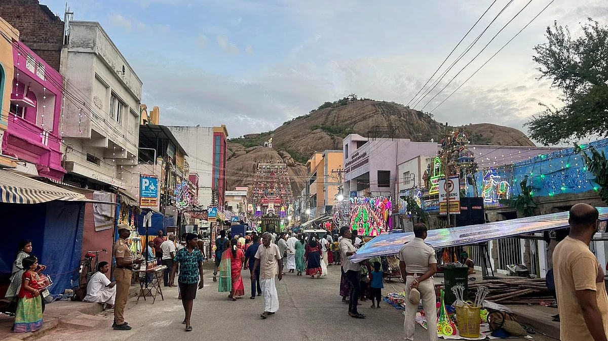 The town, the temple, and the hill